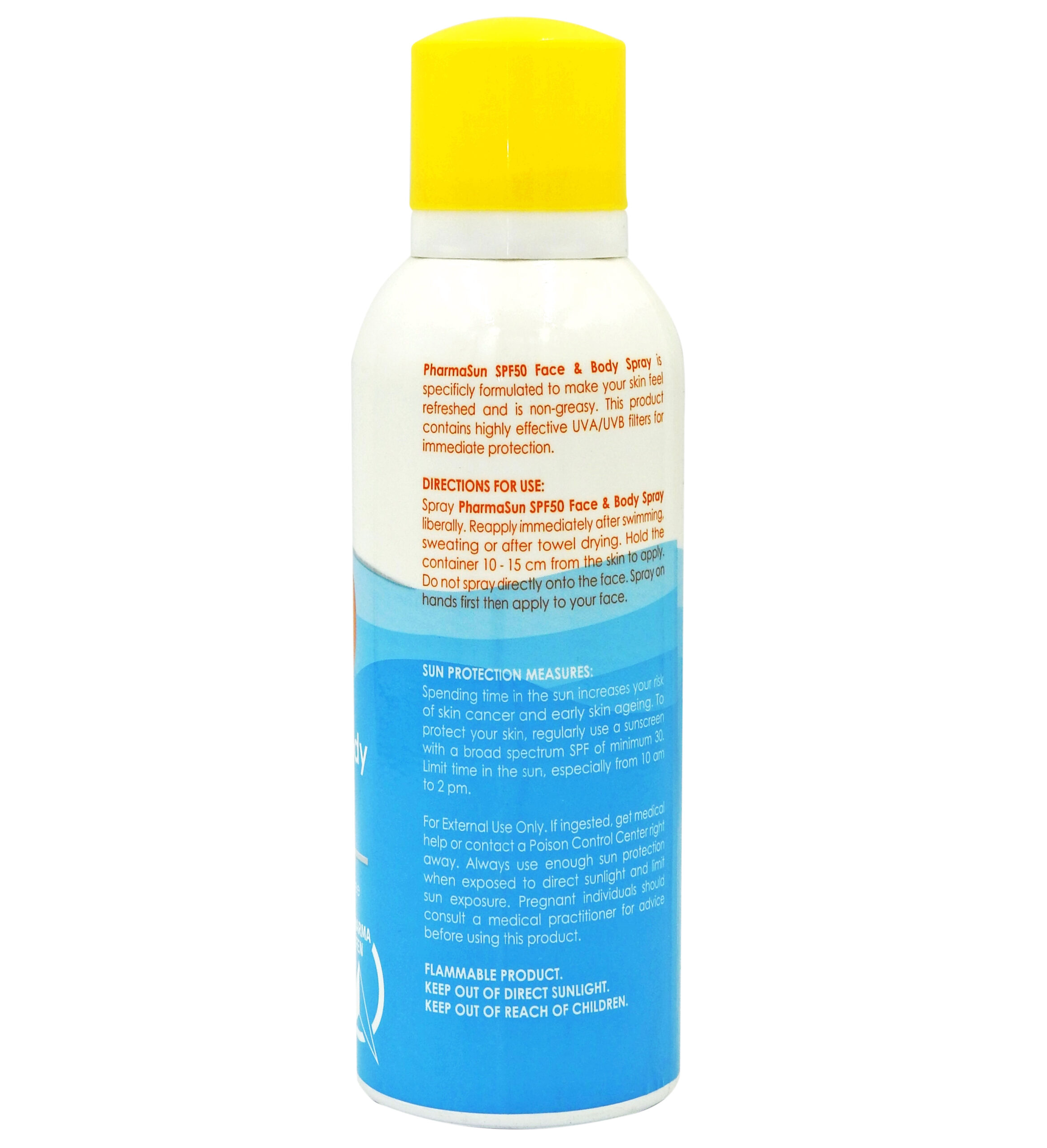 Pharmasun SPF50 spray 150ml angle 2 copy